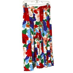 Anthropologie Brand Faithful the Brand Multicolor Floral Midi Skirt Sz 6 / M EUC